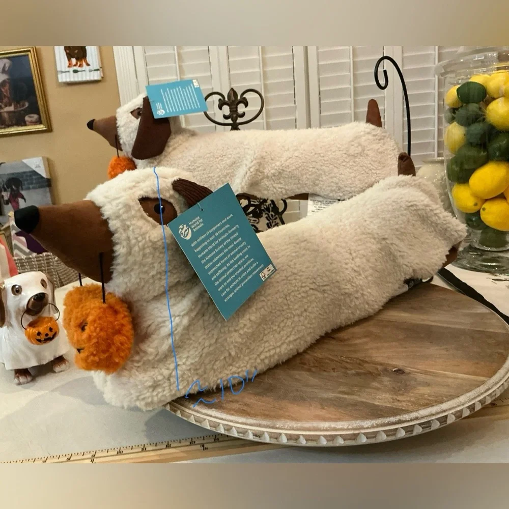 Looong Dachshund Halloween Ghost, carrying Jack o lantern treat bag, Pillow